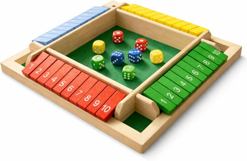 Pedolini Shut the Box Game Wooden - Travel Size 4 Way Close The