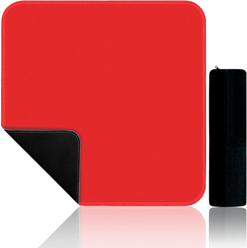 Red Mahjong Mat 31.5" x 31.5", NonSlip NoiseReduction Table Cover for Mahjong,