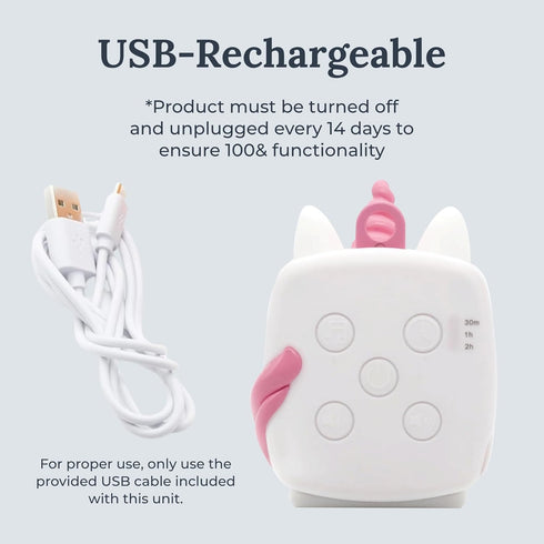 6 Yogasleep Pocket Baby Soother Unicorn, White Noise Machine, Soothing Sounds & Timer for Better Sleep, Includes Brown