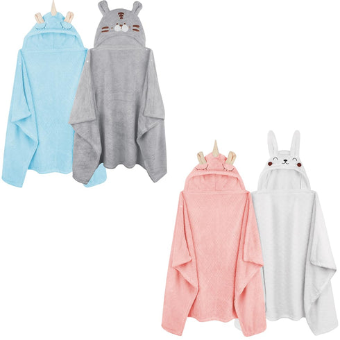 FUBANRAY 4-Pack Toddler Bath Towel Baby Bath Towels for Kid 0-5 Years -