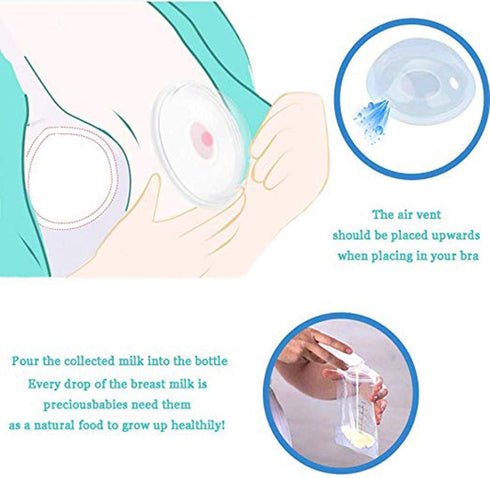 (2 Pack) Breast Shells, Milk Saver, Nursing Cups, Nursing Moms to Ease Nipple Pain, BPA-Free and Reusable, Collect