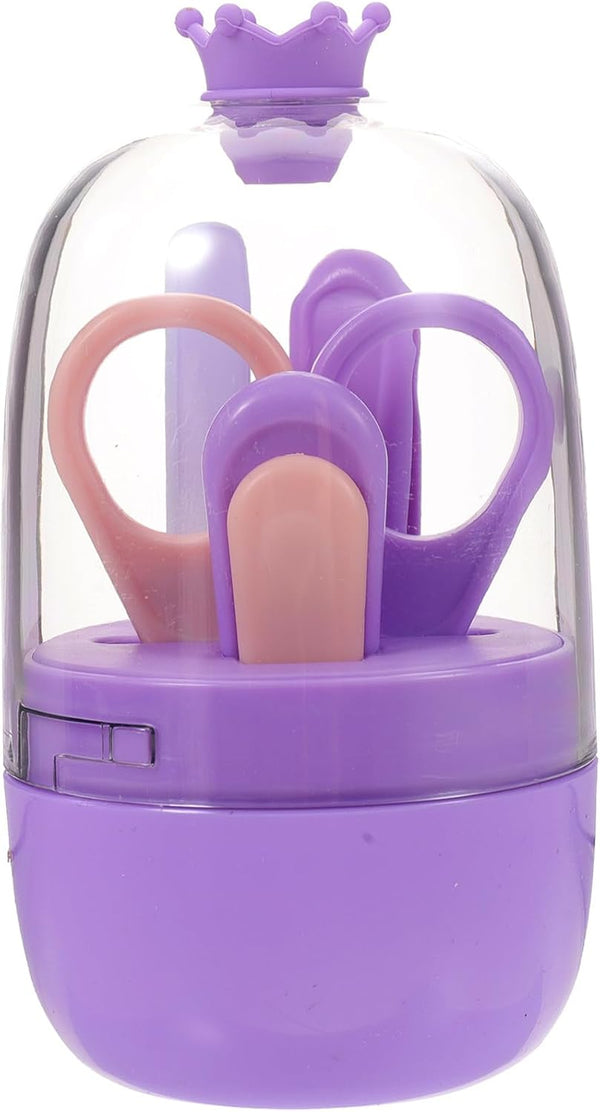 Nail Clippers Set with Nail File for Newborns Boys Purple 4pcs Grooming