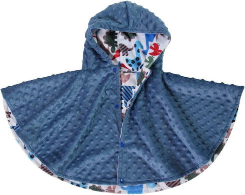 Snuggle Stuffs Cozy Blue Dinosaur Car Seat Poncho for Baby Boys
