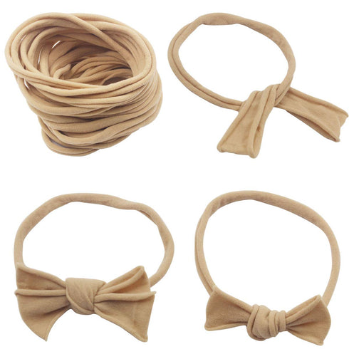 Qearl 60 Pack Soft Stretchy DIY Nylon Headbands, Hair Bands Bows DIY Accessory for Newborn Baby Girls