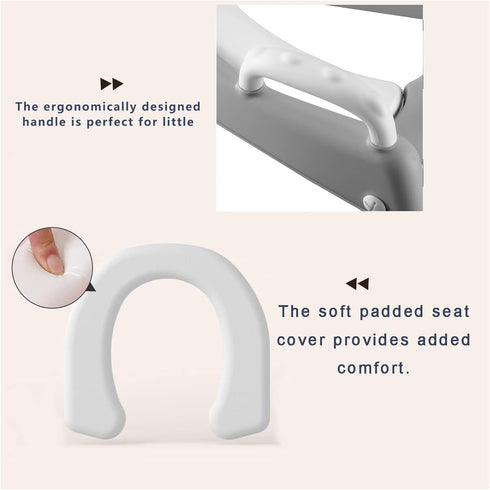 PandaEar Toilet Potty Training Seat with Step Stool Ladder, Comfortable Safe Potty Seat with Anti-Slip Pads Ladder