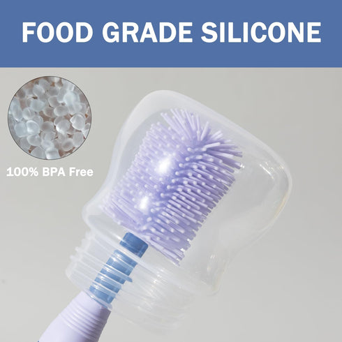 6-in-1 8 OZ, Travel Bottle Brush, Portable Travel Bottle Cleaner Kit with Small Bottle Brush Built in Drying Rack