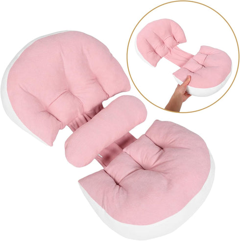Toddmomy U Shaped Pregnancy Pillow for Side Sleeping and Nursing Belly Support Design for Back Lightweight and Portable