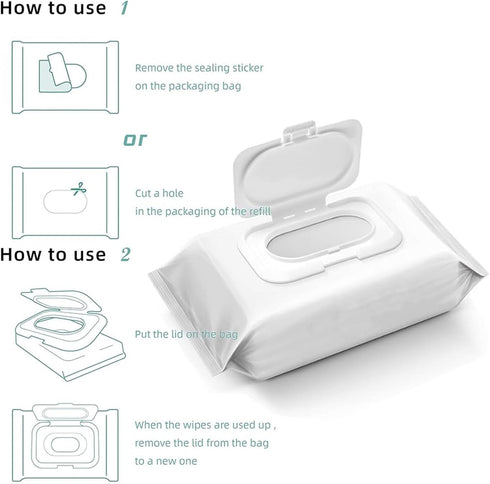 jiingekk 5Pcs/set Tissue Caps, Baby Wipes Tissue Paper Dispenser Box Lid Tissues Paper Storage Box Caps Keep Wet