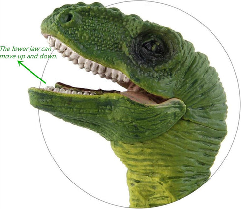 Velociraptor Dinosaur Toy Figurine with Moving Jaw, Detail Raptor Action Figure for Kids Birthday Gift, Green
