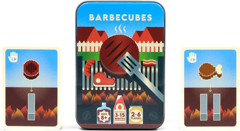 6 2 6 Barbecubes by Alley Cat Games | for Ages and Up | to Players | Fast-Paced BBQ Balance Game with Tongs, Stacking