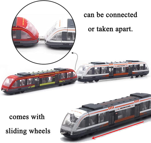 Set Set Pack 3 OTONOPI Toy Train High Speed Locomotive Engine Die Cast Model Car Sliding Linked Subway Bullet Train