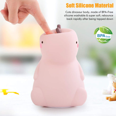 VSATEN Color Changing Dinosaur Night Light for Kids, USB Rechargeable LED Nursery Lamp with Touch Sensor