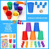Rainbow Counting Bears with Matching Sorting Cups - 90 Piece STEM Educational Math Manipulatives Toy Set for Toddlers