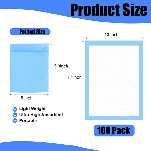Cptoion 100 Pack Pads,17 13 Disposable Changing X in Baby Disposable Underpads,Ultra Absorbent Disposable ,Waterproof