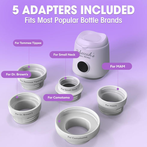 Rebeccah's Well Being 4 Settings, Portable Bottle Warmer for Travel with built in Nightlight, Fast Heat Lightweight