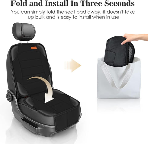 Siivton Car Seat Protector for Child Car Seat - Non-Slip, Waterproof with 2 Mesh Pockets (Black)