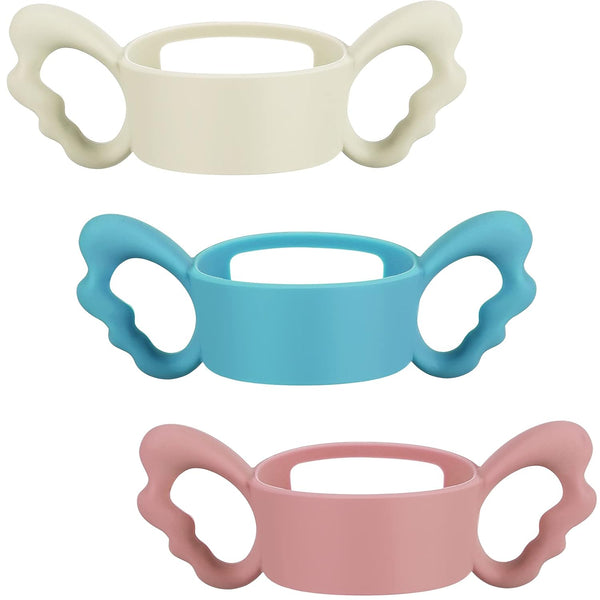 3 Pack Baby Bottle Handles Silicone Wide Neck Feeding Handle Easy Grip
