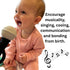 The Singing Mom Microphone-Shaped Silicone Baby Teether - BPA Free, with Rattle, Musical/Singing Toy, Dishwasher
