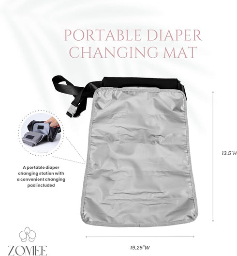 Pack Zomee Multi-Functional Fanny for Wearable Breast Pumps and Portable Diaper Changing Mat- Eco-Friendly and Stylish
