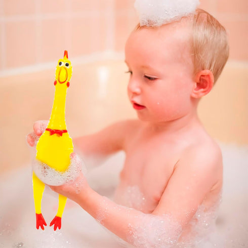 POPLAY 3 PCS Squeaky Rubber Chickens, Prank Novelty Toys for Dogs