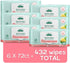 6 packs 72ct 432ct Aleva Naturals Bamboo Baby Sensitive Wipes | Unscented | Extra Strong and Ultra Soft | Natural
