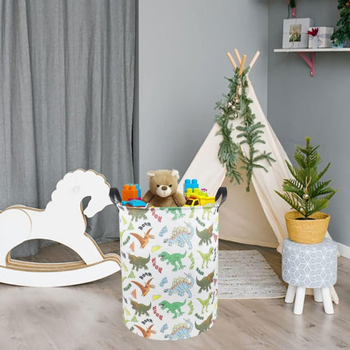 Dinosaur Laundry Basket, Kids Toys Storage Bin for Bedroom, Waterproof Baby Clothes Hamper with Handles, Nursery