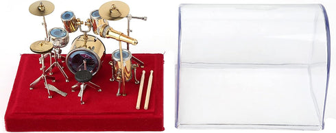 Miniature Drum Set, Kit Miniature Musical Instrument for Desk Display, Mini Ornaments Craft Home Decor (18cm)