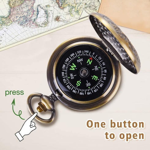 Aubric 4pcs Pack Kids Pirate Telescope & Compass Toy Kits Plastic Collapsible Handheld Retro Telescope Spyglass