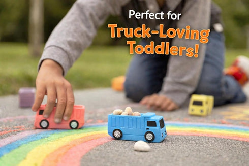 Isle of Whimsy (14 Pack) 1-3 Set Dump Truck Sidewalk Chalk for Kids Construction Truck Chalk for Toddlers Outdoor Chalk