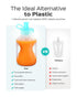 Jelly Ruru 6 Pack 5OZ Silicone Reusable Baby Food Pouches with Straws, Leakproof Refillable Squeeze Pouches