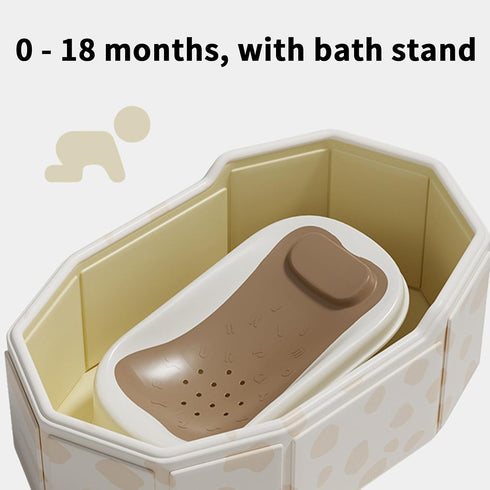 Generic Bathtub,75x45cm Folding Children Portable Space-Saving,Foldable Bath Tub with Drainage | for Boys Girls Pets