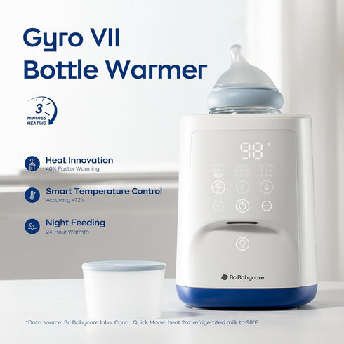 Warmer,10-in-1 Bc Babycare Bottle Fast Baby Milk Warmer with Smart Temperature Control, Rotating Heating, Bottle