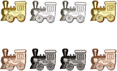 Set 8-4 Set Exqline Train Markers for Mexican Train Dominoes Game of Individual Colors Die-Cast Marker Trains