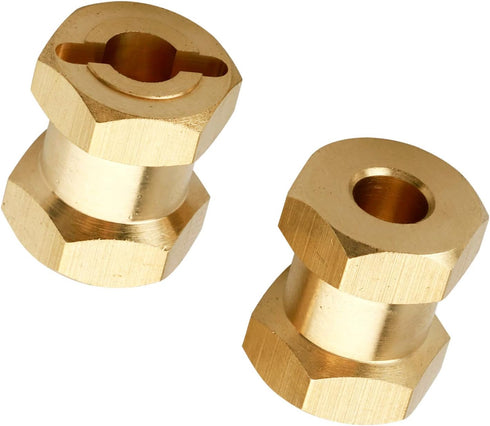 4PCS CrazyHobby Brass Wheel Hubs Extensions, 12mm Wheel Spacers Hex Drive Adapter for 1/10 RC Crawler Axial SCX10 &
