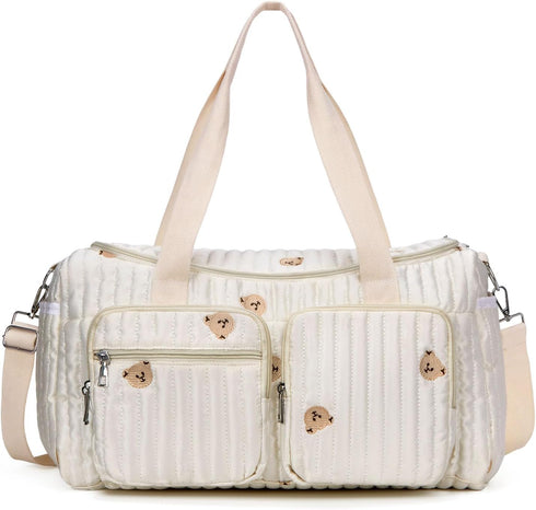 Cute Diaper Bag Tote Quilted Duffle Bag Large Diaper Bag Soft Mommy