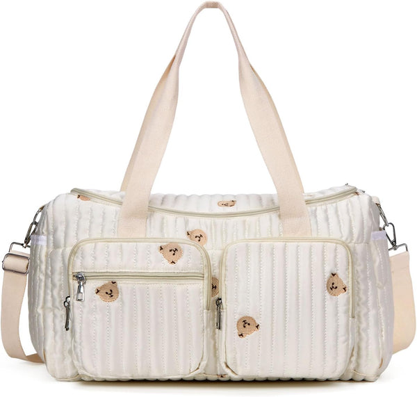 Cute Diaper Bag Tote Quilted Duffle Bag Large Diaper Bag Soft Mommy