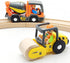 DSHMIXIA Set Set) Wooden Train Cars Track Accessories Rescue Roller Truck and Mix Truck Toys Small Vehicles Magnetic