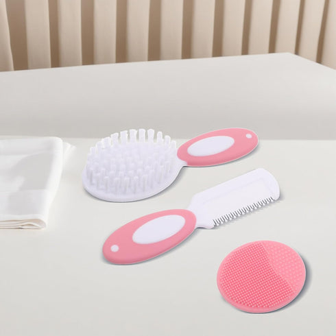 Set Levemolo Grooming Brush and Hair Comb for Newborns, Soft Nylon Scalp Care Massage Brush, Detangling Hairbrush