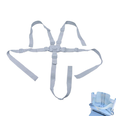 White 5 Point Harness Seat Belt for Strollers, Adjustable Safety Harness Strap for High Chairs and Pushchairs