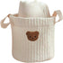 Yovslop Bear Storage Bucket Beige Cotton Basket Diaper Bag Large Capacity Bin for Home Nursery Room