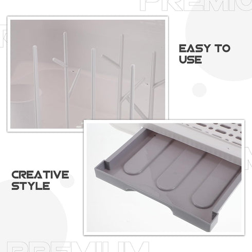 Countertop ibasenice Baby Bottle Storage Organizer: Covered Drying Rack - Large Capacity Bottle Holder - Nursery