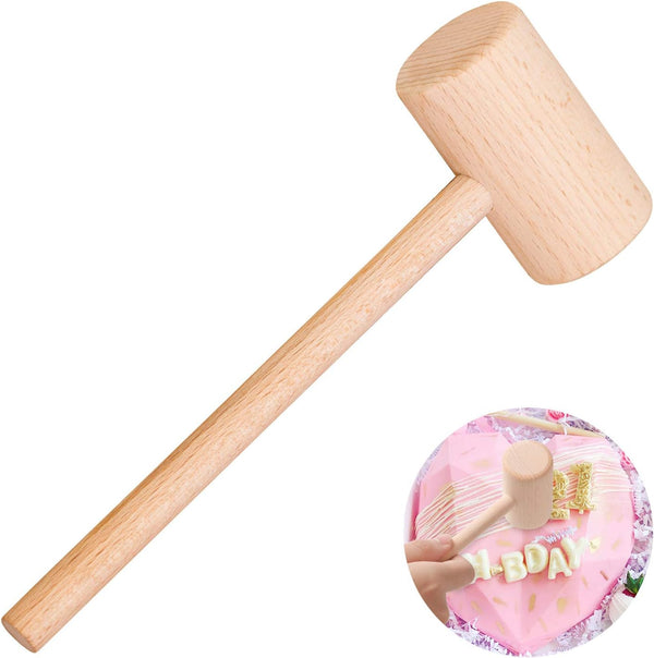 ZAUGONTW Wooden Crab Mallet for Chocolate, Mini Wooden Hammer Multi-Purpose for Kids