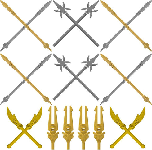 Pack Set Weapon for Minifigures Knight Weapons Accessories Kit Include Armor Helmet Cloaks Shield Barding Horses