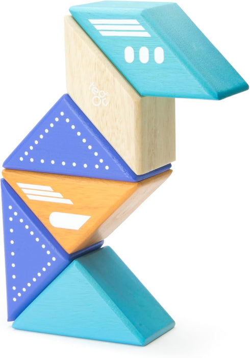 6 Piece Tegu Travel Pal Magnetic Wooden Block Set, Jet Plane