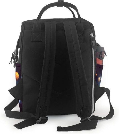 DWVTSLH Backpack Mummy Backpack Astronaut solar system planets Diaper Bag Multifunction Nappy Bags Waterproof Large