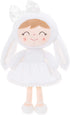 Gloveleya Baby Girl Gift Plush Bunny Doll - First Baby Doll for Toddlers, White 12 Inches
