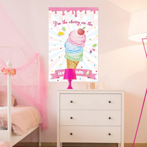 36 Hooqict Pin The Cherry On The Ice Cream Game Birthday Party Games for Kids Ice Cream Theme Party Decorations