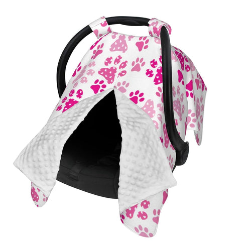 Hcpwzrf Dog Paw Print Heart Pink Baby Car Seat Cover & Nursing Cover
