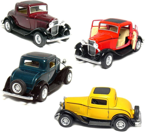 KiNSMART 1932 Ford 3-Window Coupe 1:34 Scale 5" Red Die Cast Metal