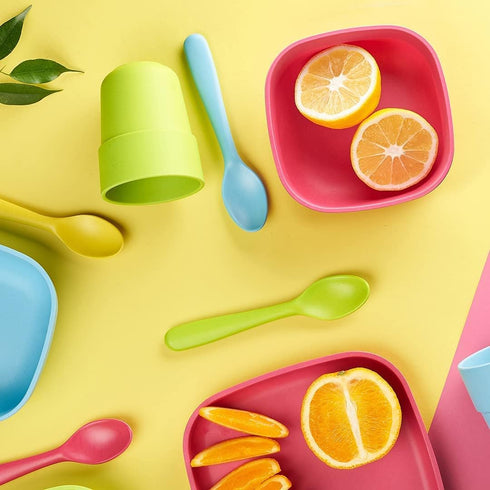 GET FRESH PLA Kids Divided Plates Set, 2-Pack, Melamine-Free Sectioned Plates for Kids and Toddlers